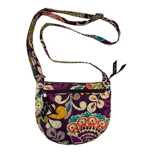 Vera Bradley Quilted Crossbody Bag – Ribbons Pattern – Adjustable Strap, Pockets - Picture 2 of 6